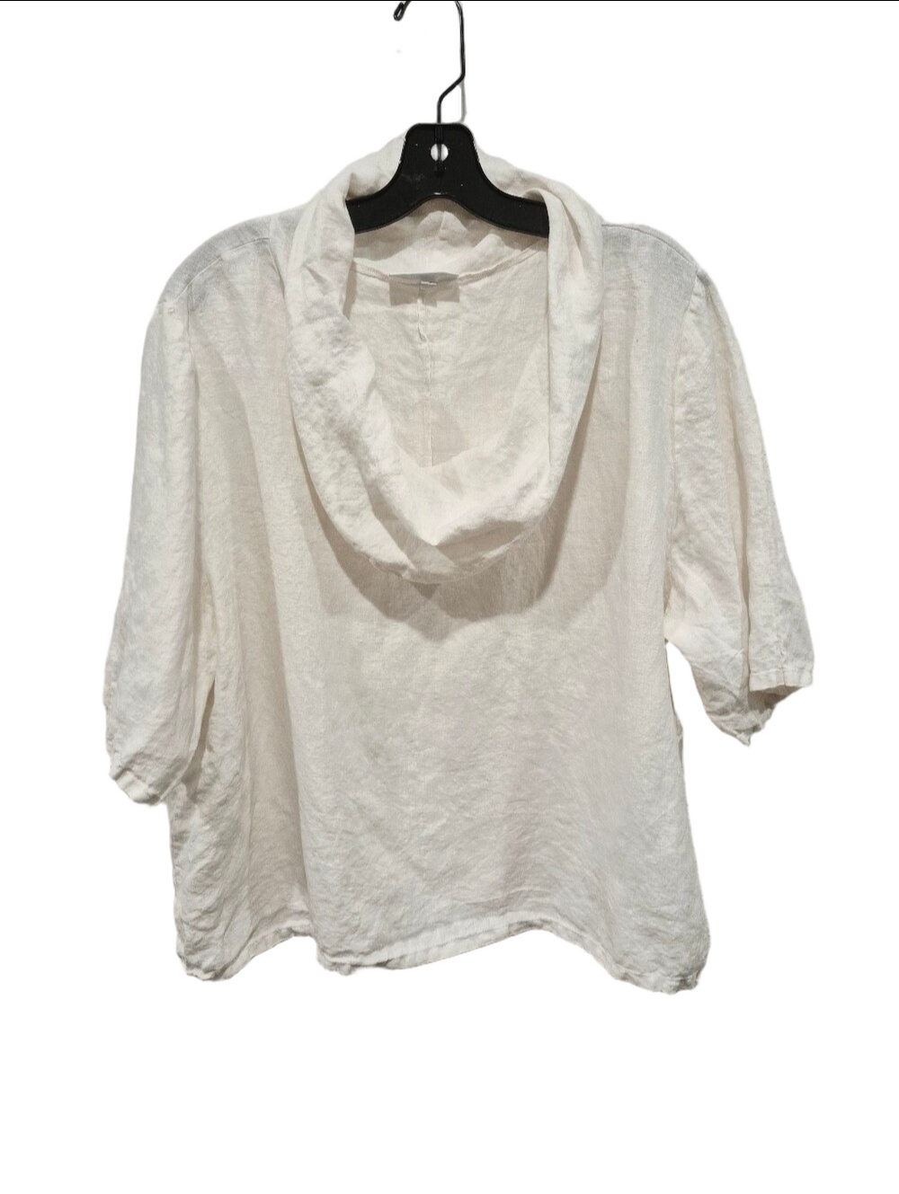 Bryn Walker 100% Linen Cowl Neck Boxy Top White Made in USA - Size M
